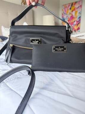 Kate Spade Blake Avenue Miri Black Nylon Crossbody Shoulder Bag and Neda Zip Aro